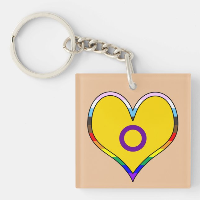 Intersex Pride Heart Keychain (Front)
