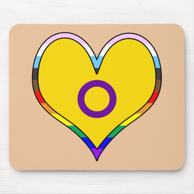 Intersex Pride Heart Mouse Mat (Front)