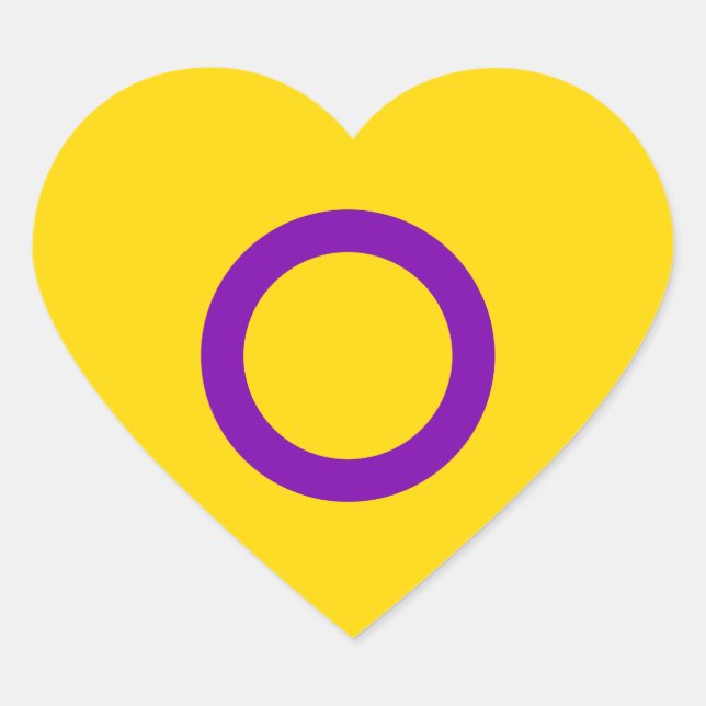 INTERSEX PRIDE HEART STICKER (Front)