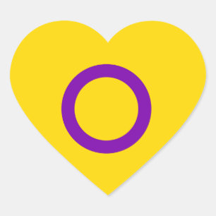 INTERSEX PRIDE HEART STICKER