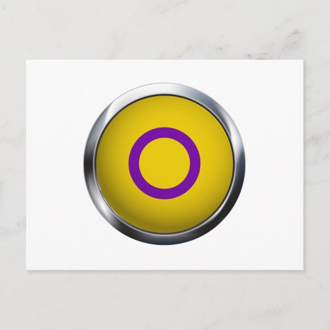 INTERSEX PRIDE MEDALLION POSTCARD (Front)