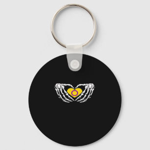 Intersex Pride Skeleton Halloween Goth Heart Class Key Ring