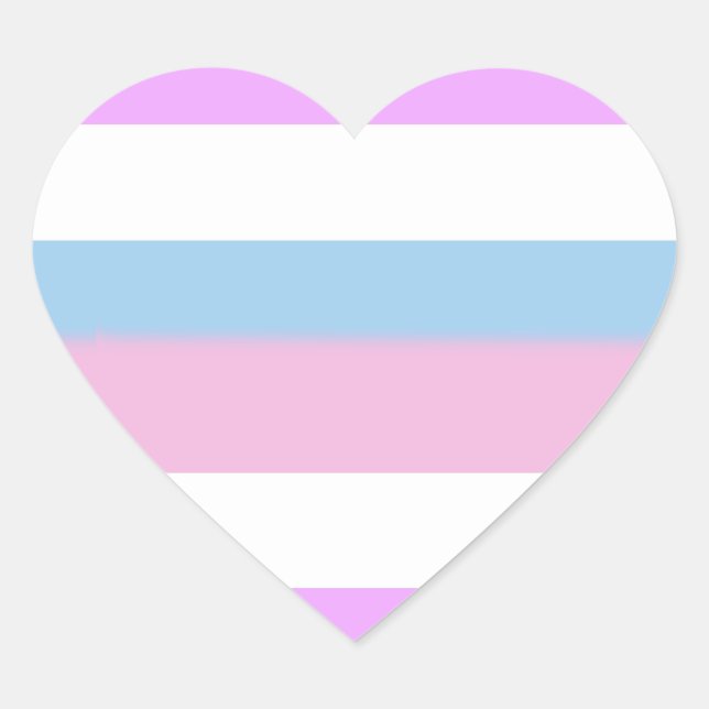 Intersex Pride Stripes Heart Sticker (Front)