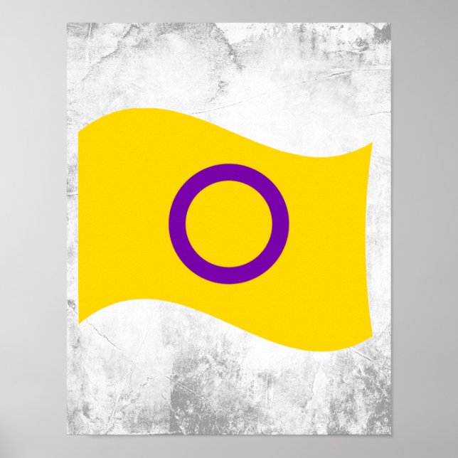 Intersex Pride Wavy Flag Poster (Front)