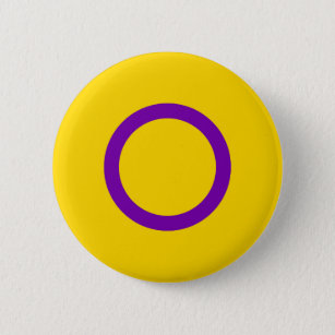 Intersex Pride Yellow Purple Circle Flag  6 Cm Round Badge