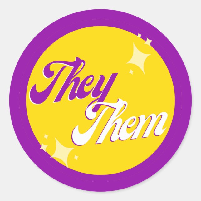 Intersex Pronouns Classic Round Sticker (Front)