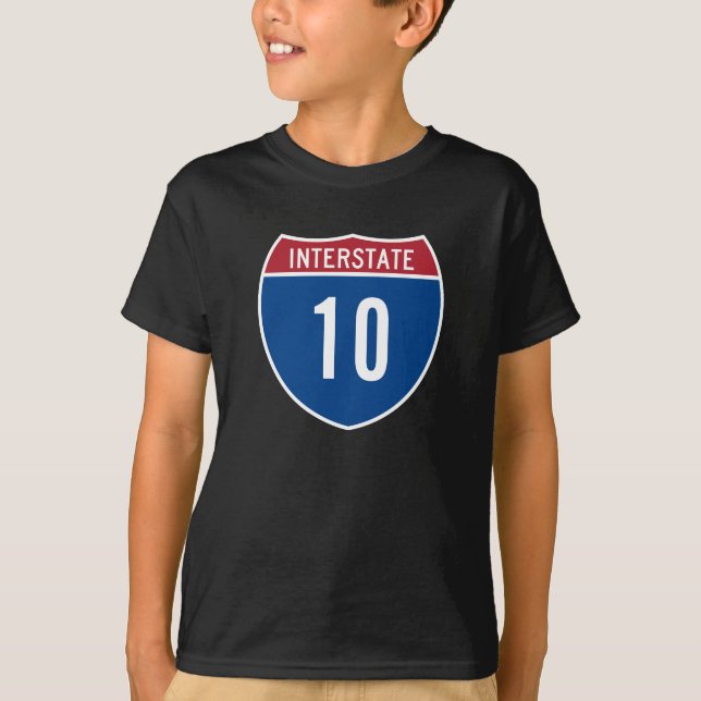 Interstate 10 Black T-Shirt (Front)