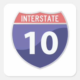 Interstate 10 (I-10) Road Trip Travel Sticker