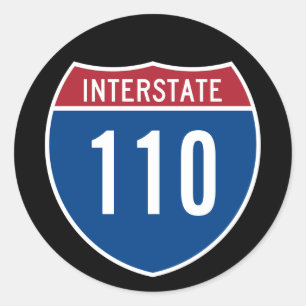 Interstate 110 classic round sticker