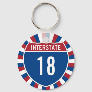 Interstate 18 key ring