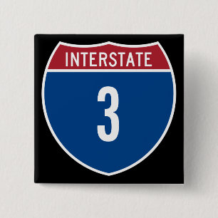 Interstate 3 15 cm square badge