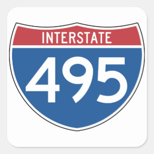 Interstate 495 Sign Square Sticker