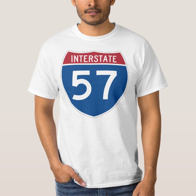 Interstate 57 (I-57) Highway Sign T-Shirt (Front)