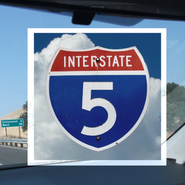 Interstate 5 Shield, Clouds Background Magnet (Creator Uploaded)