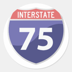 Interstate 75 (I-75) Highway Road Trip Classic Round Sticker