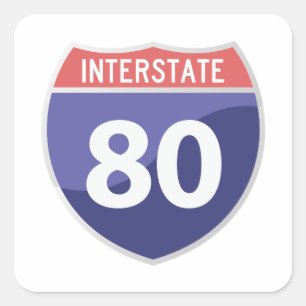 Interstate 80 (I-80) Road Trip Travel Sticker