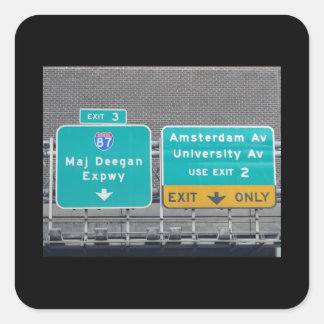 Interstate 87 Major Deegan Expressway sign on I95 Square Sticker