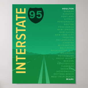 Interstate 95 (I-95) Poster (Green)