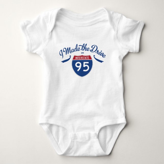 Interstate 95 One-Piece Baby Bodysuit (Front)