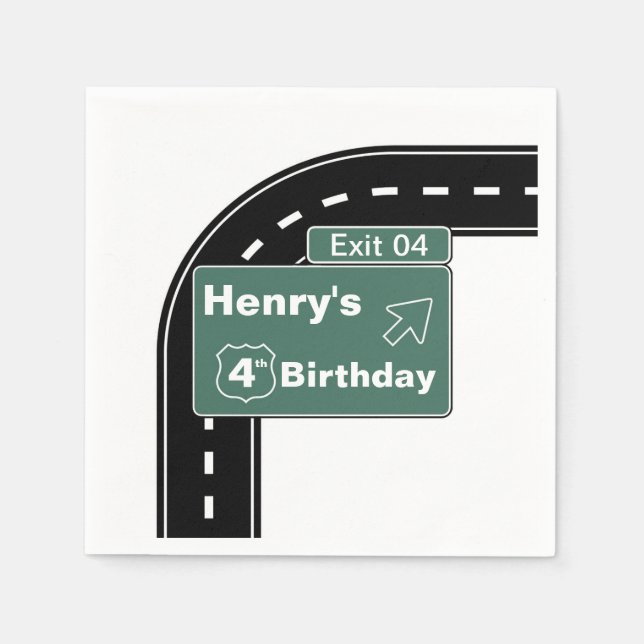 Interstate Birthday Napkins (Front)
