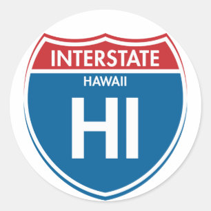 Interstate Hawaii HI Classic Round Sticker