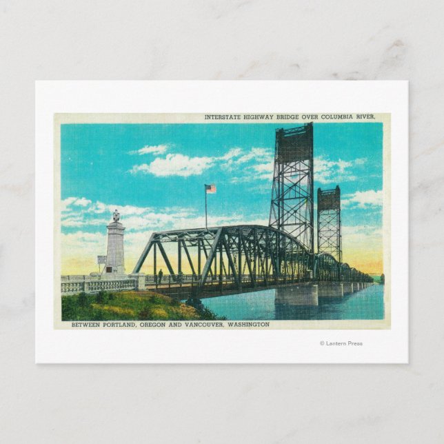Interstate Highway Bridge over Columbia River Postcard (Front)