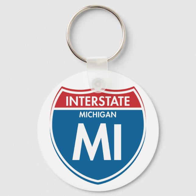 Interstate Michigan MI Key Ring (Front)