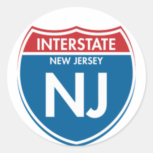 Interstate New Jersey NJ Classic Round Sticker