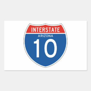 Interstate Sign 10 - Arizona Rectangular Sticker