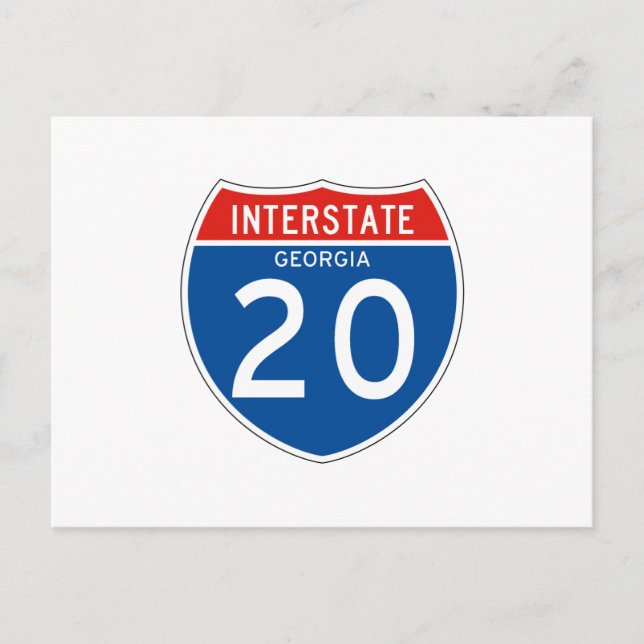 Interstate Sign 20 - Georgia Postcard (Front)