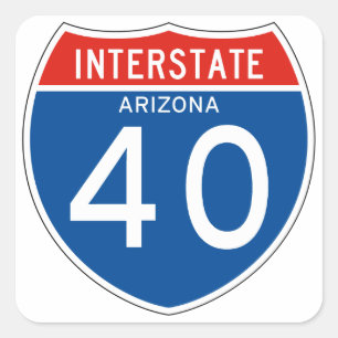 Interstate Sign 40 - Arizona Square Sticker