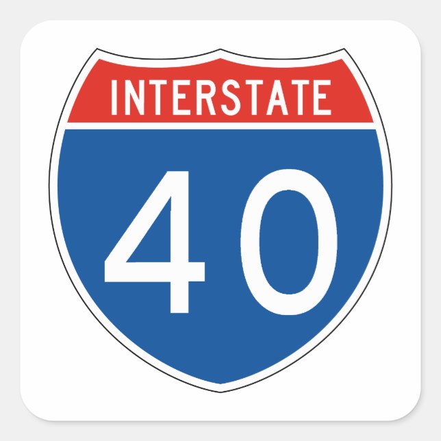 Interstate Sign 40 Square Sticker (Front)