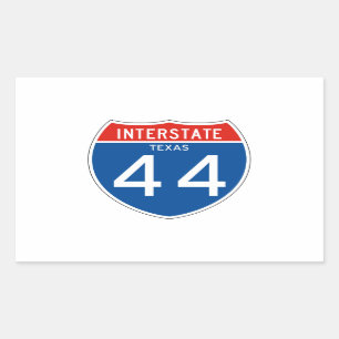 Interstate Sign 44 - Texas Rectangular Sticker