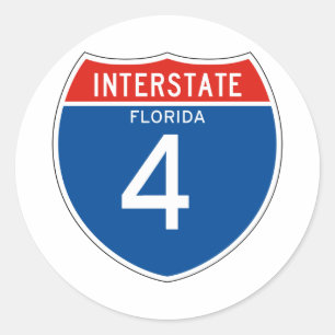 Interstate Sign 4 - Florida Classic Round Sticker