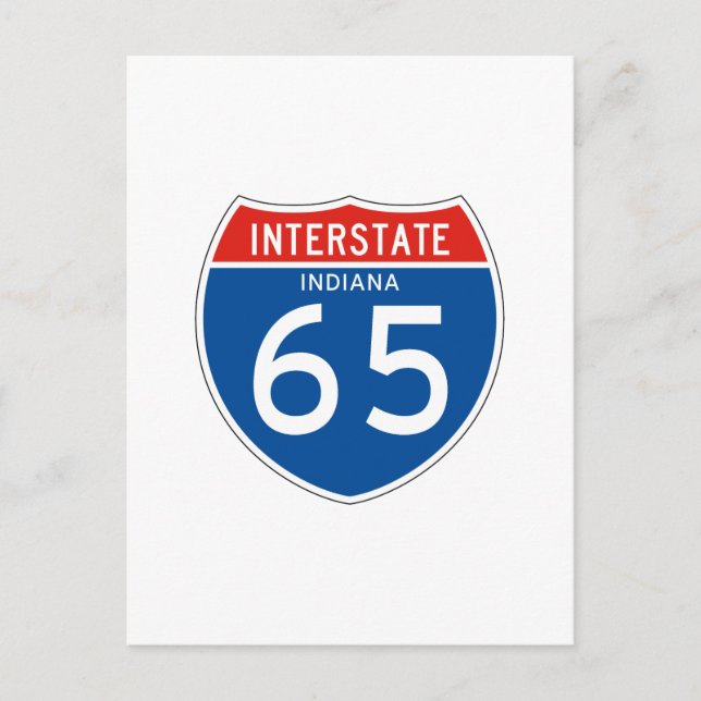 Interstate Sign 65 - Indiana Postcard (Front)