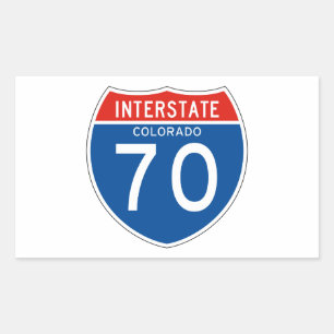 Interstate Sign 70 - Colorado Rectangular Sticker