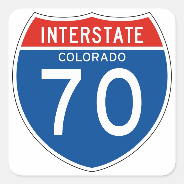 Interstate Sign 70 - Colorado Square Sticker (Front)