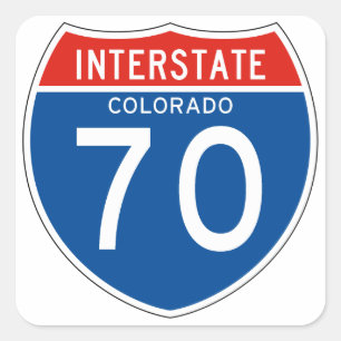 Interstate Sign 70 - Colorado Square Sticker