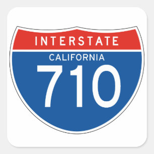 Interstate Sign 710 - California Square Sticker