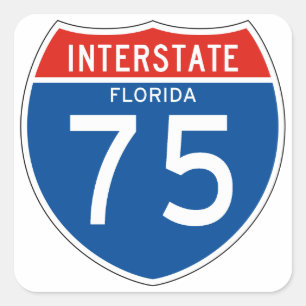 Interstate Sign 75 - Florida Square Sticker