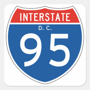 Interstate Sign 95 - District of Columbia Square Sticker