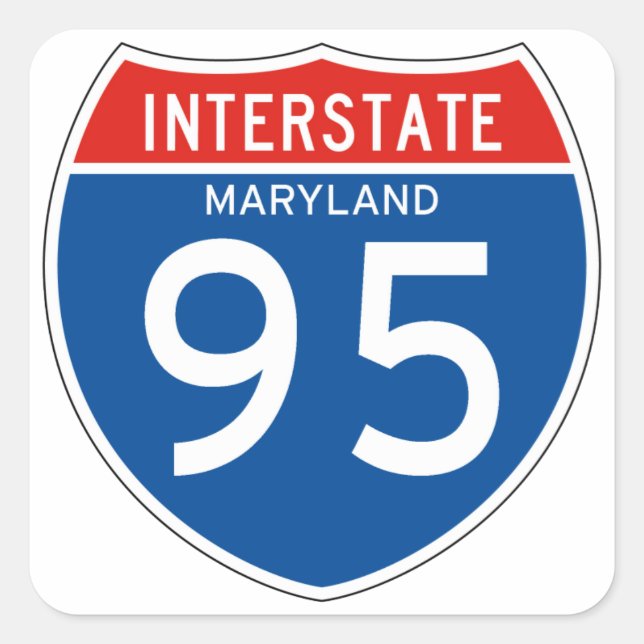 Interstate Sign 95 - Maryland Square Sticker (Front)