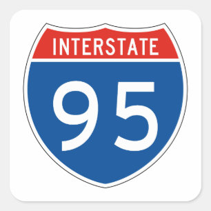 Interstate Sign 95 Square Sticker
