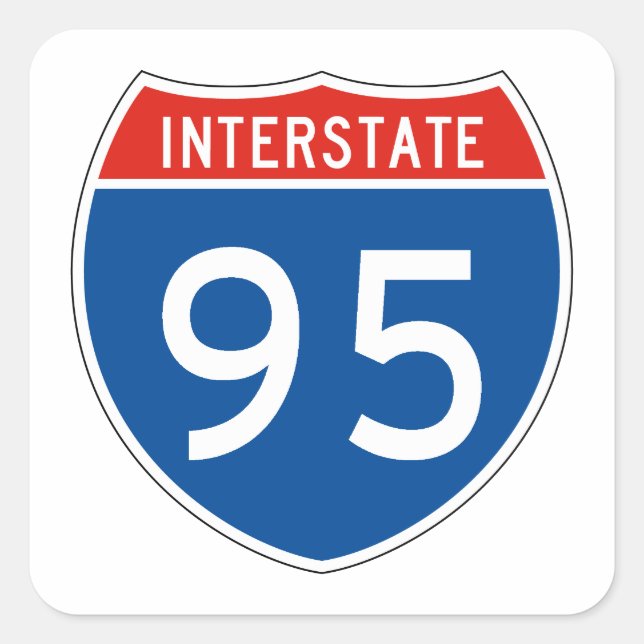 Interstate Sign 95 Square Sticker (Front)
