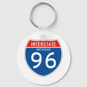 Interstate Sign 96 - Michigan Key Ring