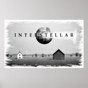 Interstellar Black and White Poster