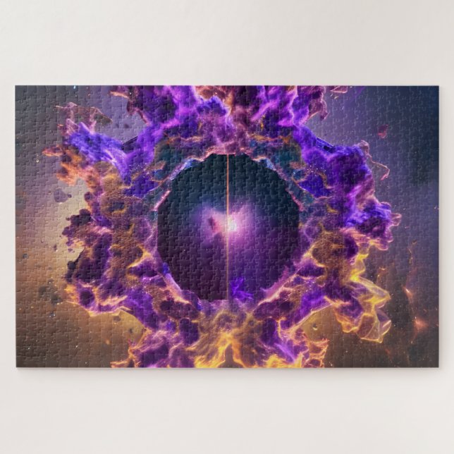 Interstellar purple and gold portal event horizon jigsaw puzzle (Horizontal)