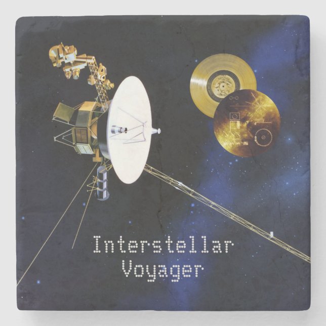 Interstellar Voyager Spacecraft Stone Coaster (Front)