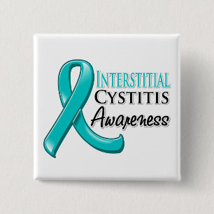 Interstitial Cystitis  Awareness Ribbon 15 Cm Square Badge