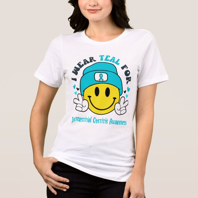 Interstitial Cystitis Awareness Ribbon Support  Tri-Blend Shirt (Front)